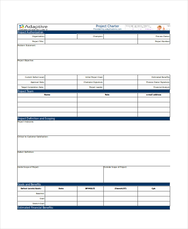 Template Pdf Doc Project Charter Template Excel Templates And Tutorials